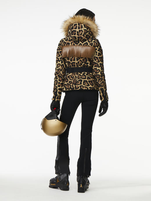 Goldbergh - Western Jacket Real Arctic Raccoon Fur - Jaguar - 女装 - 滑雪夹克 - 豹纹 商品图1