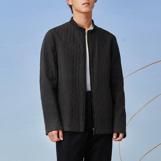 TANGY Collection/天意精品2021年秋冬新品经典立领男士莨绸棉服 商品图3