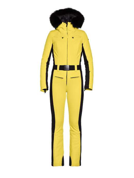 Goldbergh - Parry Ski Suit Real Fox Fur - Sunshine - 女装 - 连体滑雪服 - 黄色 商品图1