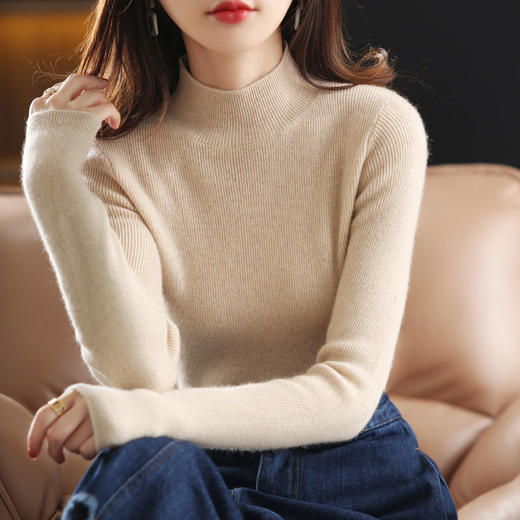 半高领毛衣女2021秋冬新款针织衫修身内搭长袖上衣百搭洋气打底衫 商品图7