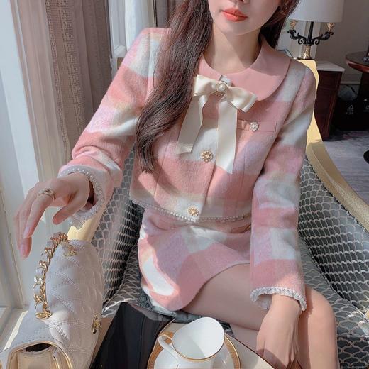 【清仓非质量问题不退换】张心子「奶甜系列」香风时尚小外套2021年女秋冬新款半身裙两件套U211008 商品图1