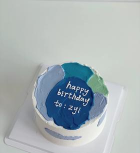 Ins蓝绿灰色蛋糕(TO:英文字可更改，请备注)