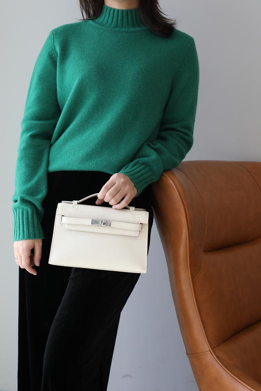 半高领纯色羊绒衫 商品图7