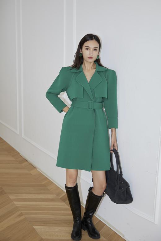 绿色太空针织长风衣（附腰带） 商品图5