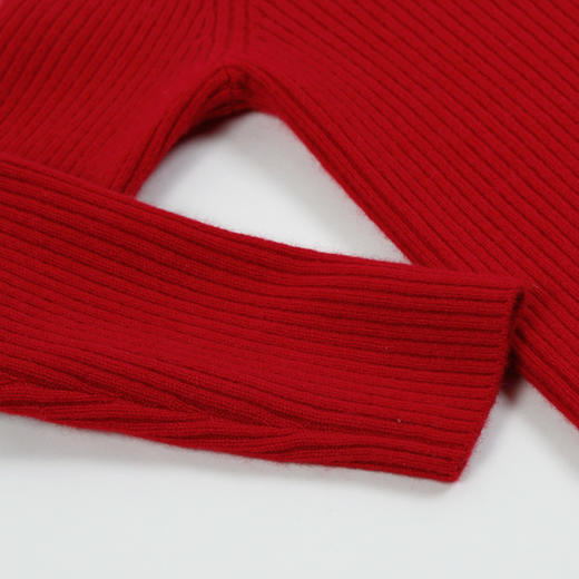 【中国红复古盘扣套衫】羊绒世家童装秋冬新品女宝复古盘扣100%山羊绒衫 商品图5