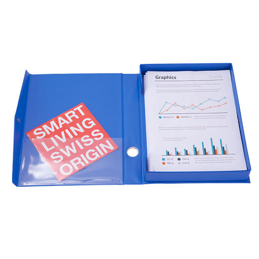 齐心 A1236-X 办公必备磁扣式PVC档案盒 A4 55MM 商品图2