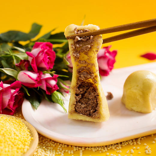 玫瑰粘豆包 东北特色美食 黑米/糯米/紫薯/菠菜/大黄米 每种口味各1袋 5袋装 300g/袋 商品图1