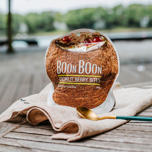 【饱腹椰子饼丨咬一咬，沾一沾，饱腹椰子饼干】BOONBOON椰满满椰子片休闲零食椰子饼40g 商品图1