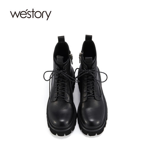 westory2021秋季新款马丁靴英伦风厚底炸街短筒女靴S21DS81181 商品图2