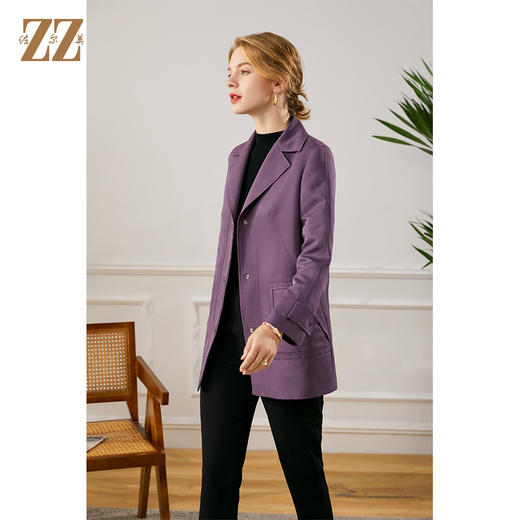 佐尔美2021秋季新款 西装领气质简约风衣女E13FD27 商品图3