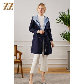 佐尔美2021秋季新款 时尚休闲修身双面穿长风衣女E13FC22