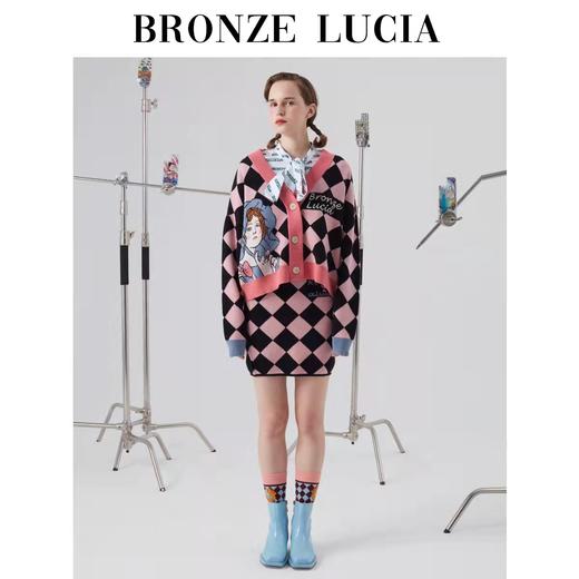 BronzeLucia MYWTD002 原创设计粉色羊毛毛衣宽松外套针织开衫女 商品图1