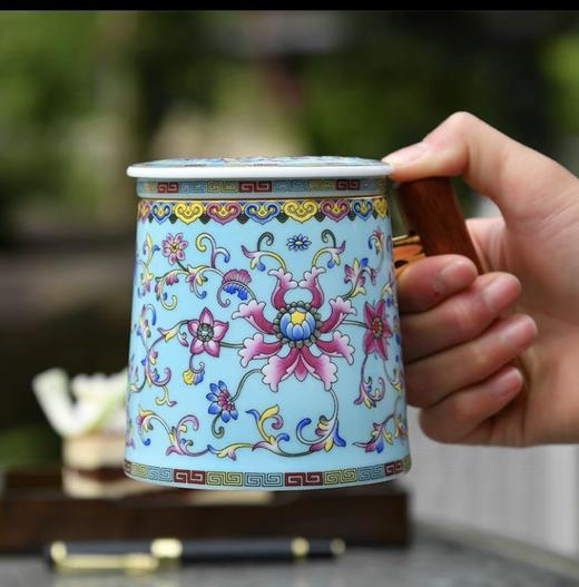 柒彩珐琅木把马克杯恒温 商品图4