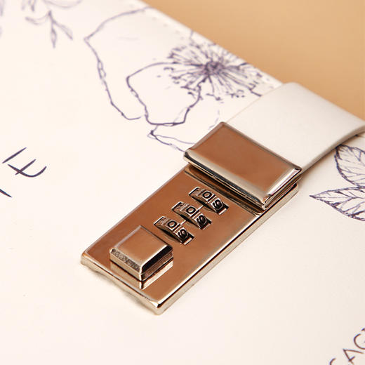 卡杰A5活页本时光与花密码本CA5H0825-8带锁日记本笔记本子小清新大学生简约 商品图3