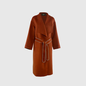 披肩领韩版大衣（附腰带）