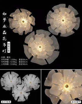 如梦水晶花吊灯（铜丝灯款）【运费自理】