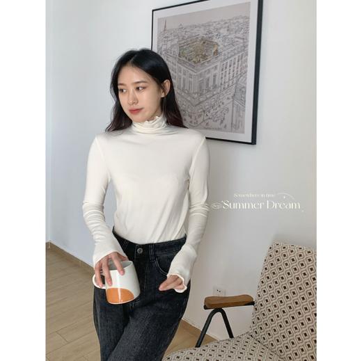 【99元任选3件】王炸升级！桑蚕丝绒发热打底衫 内里绒毛持续发热 坑条针织法 显瘦、大气 出街秒变女神 商品图2