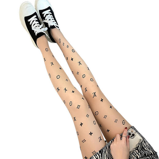 【网红巴黎黑字母丝袜 斩男神器】世家女性感薄款夏季L女童连裤袜 防勾丝袜 商品图4