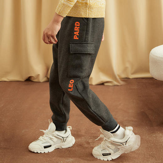 METTE童装男宝加绒加厚保暖休闲裤2020秋冬新品多口袋针织保暖裤 商品图2