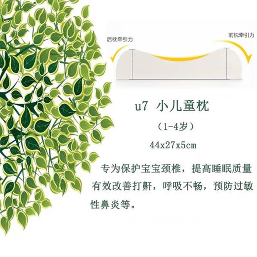 泰国优必思儿童乳胶枕头U7四季通用2-6岁（枕套随机） 商品图3