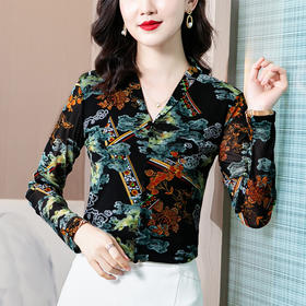 MZ  116295新款修身网纱长袖气质小衫