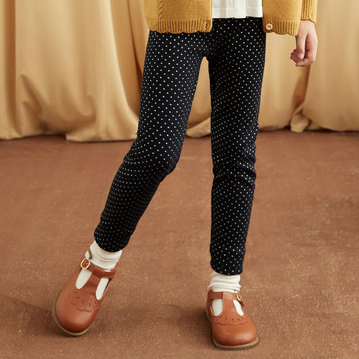 mette童装女童休闲打底裤2020秋冬新品女宝加绒保暖修身打底裤 商品图1