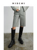 HIDEMI 黑色简约加厚增高底女鞋牛皮长靴 商品缩略图2