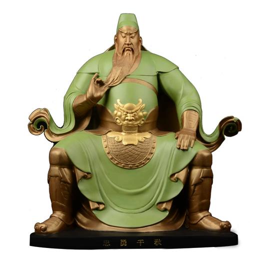 宇达青铜全铜摆件《忠勇千秋》彩绘 铜工艺品 关公 家居装饰摆件 商品图1