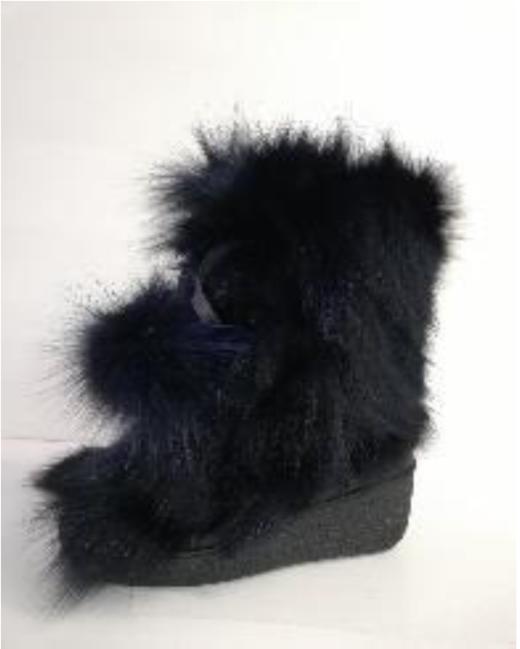 Diavolezza - Short Fur Boots W Pom Pom - Blue 女装 毛毛靴 蓝色 商品图1