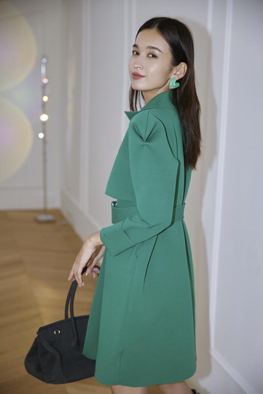 绿色太空针织长风衣（附腰带） 商品图6