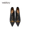 westory2021秋季新款潮流女靴拉链装饰短筒时装靴W21DS80821 商品缩略图2