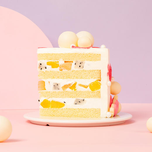 【女孩子都喜欢】公主城堡儿童蛋糕，火龙果、芒果、哈密瓜夹心，三种鲜果多汁沁甜（深圳幸福西饼蛋糕） 商品图3