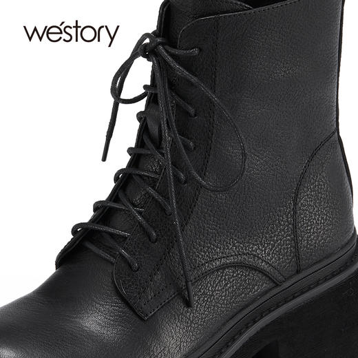 westory2021秋季新款马丁靴英伦风厚底炸街短筒女靴S21DS81181 商品图1