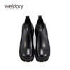 westory2021秋季新品时尚切尔西短靴粗跟烟筒靴车风S21DS81331 商品缩略图2