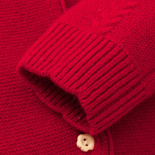 【童装绞花羊绒针织开衫】羊绒世家童装女宝100%羊绒开衫加厚保暖绞花毛衣 商品图7