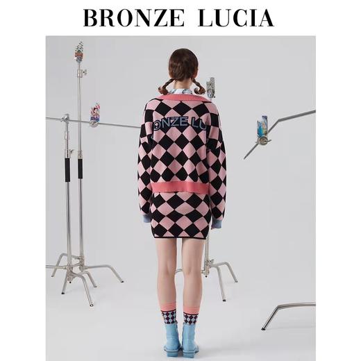 BronzeLucia MYWTD002 原创设计粉色羊毛毛衣宽松外套针织开衫女 商品图2