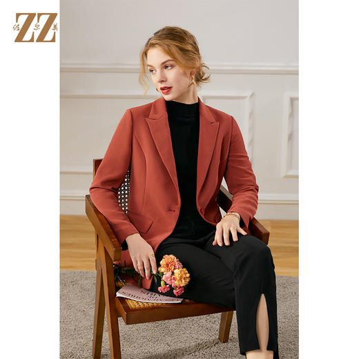 佐尔美2021秋季新款 西装领气质时尚简约短外套女E13SY20 商品图2