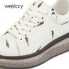 westory2021秋季潮趣厚底时尚休闲新款女鞋羽毛设计S21CM73741 商品缩略图1