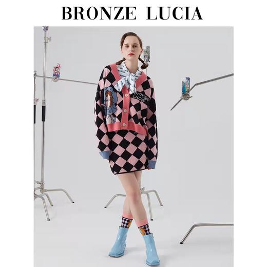 BronzeLucia MYWTD002 原创设计粉色羊毛毛衣宽松外套针织开衫女 商品图0