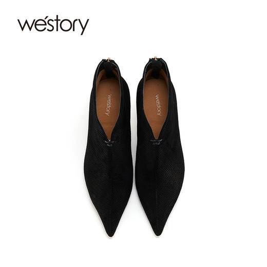 westory2021秋季新款尖头细高跟踝靴时装短靴W21DS81371 商品图2