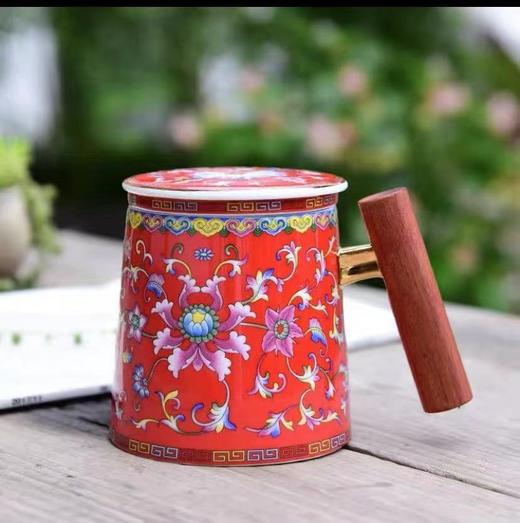 柒彩珐琅木把马克杯恒温 商品图3