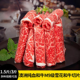 【澳洲纯血和牛】M9级雪花和牛切片750克-1500克 原肉原切 膏脂肥美 涮火锅小炒