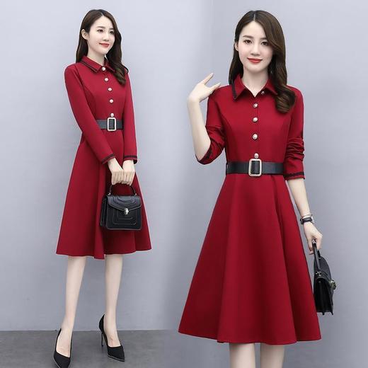 TZW-胖妹妹长袖大码连衣裙女 商品图1