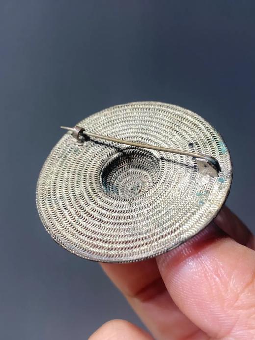 纯银丝编织宽沿帽型别针，顺丰包邮 商品图2