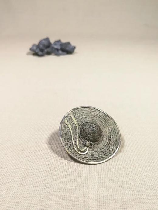 纯银丝编织宽沿帽型别针，顺丰包邮 商品图3