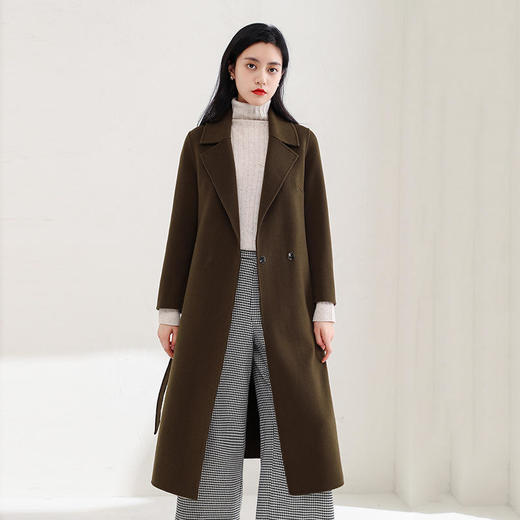 KQLFS241-57新款潮流时尚气质修身中长款双面羊毛呢大衣外套 商品图2