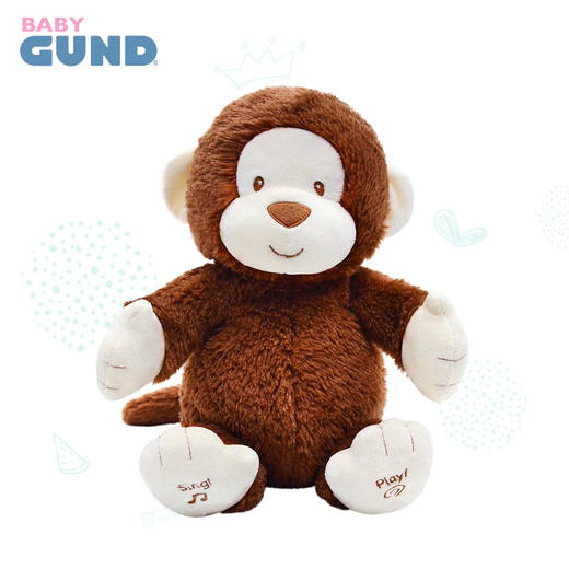 Baby Gund 躲猫猫会唱歌儿童毛绒玩具公仔 安抚音乐玩偶 儿童礼品礼物 拍手会唱歌卡皮小猴DZ 商品图0