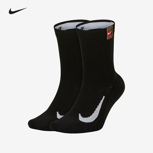 Nike 男女专业加厚毛巾底运动网球袜 吸汗防滑（中筒 2双装） 商品图1