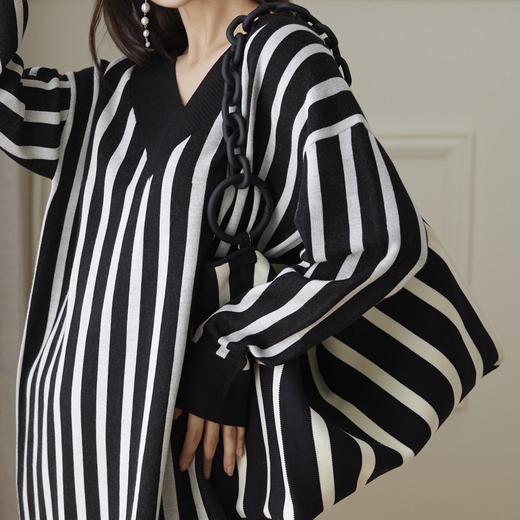 黑白条纹中号包 商品图0