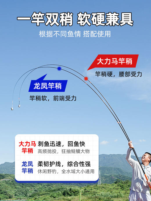 佳钓尼伏魔鲢击鲢鳙竿轻量版鲤鱼竿手杆超轻超硬钓鱼竿旗舰台钓竿 商品图1